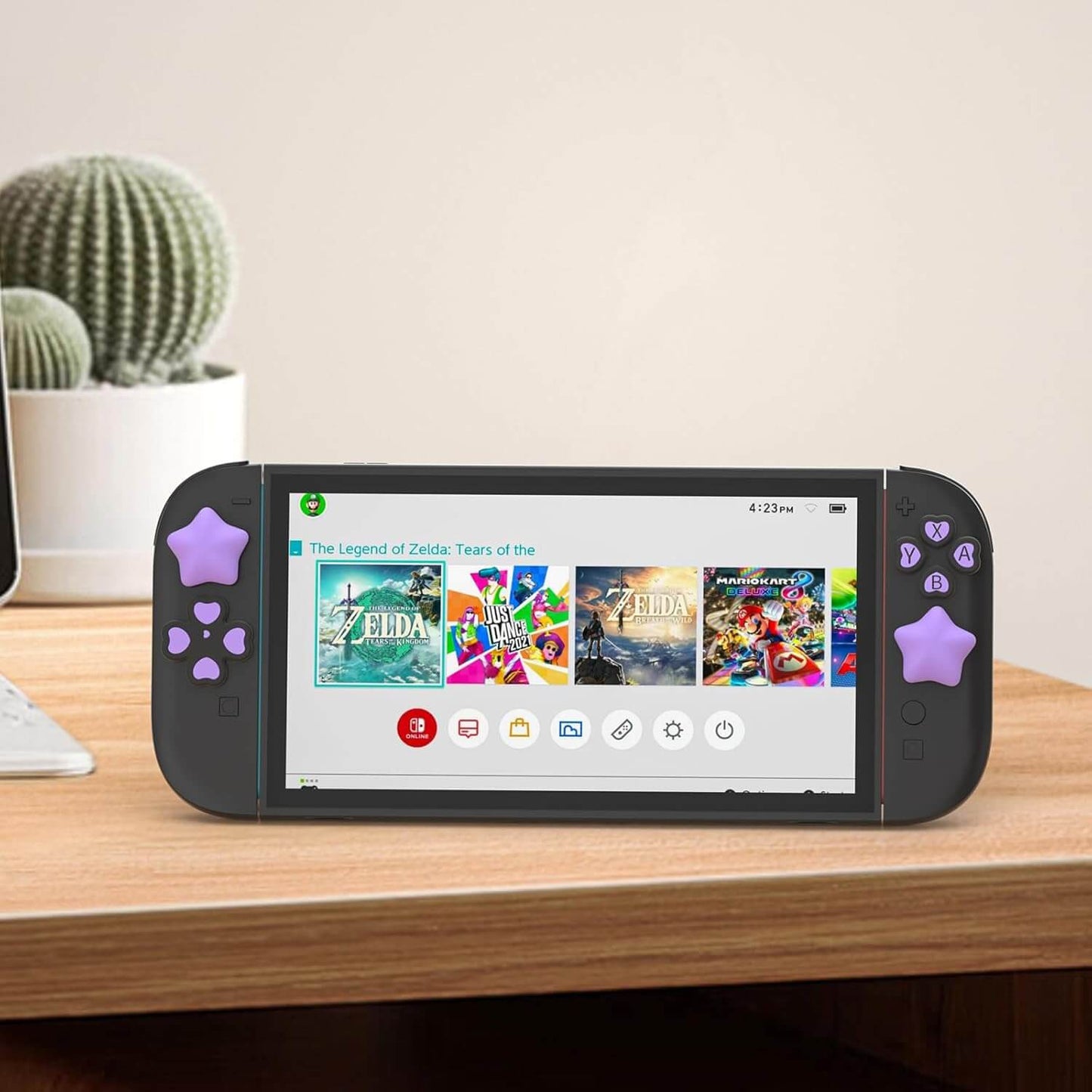 Switch 2 Button Caps and Joystick Stickers Set – Soft Non-Slip Switch 2 Thumb Grips for Enhanced Control, Cute Eco-Friendly Button Covers