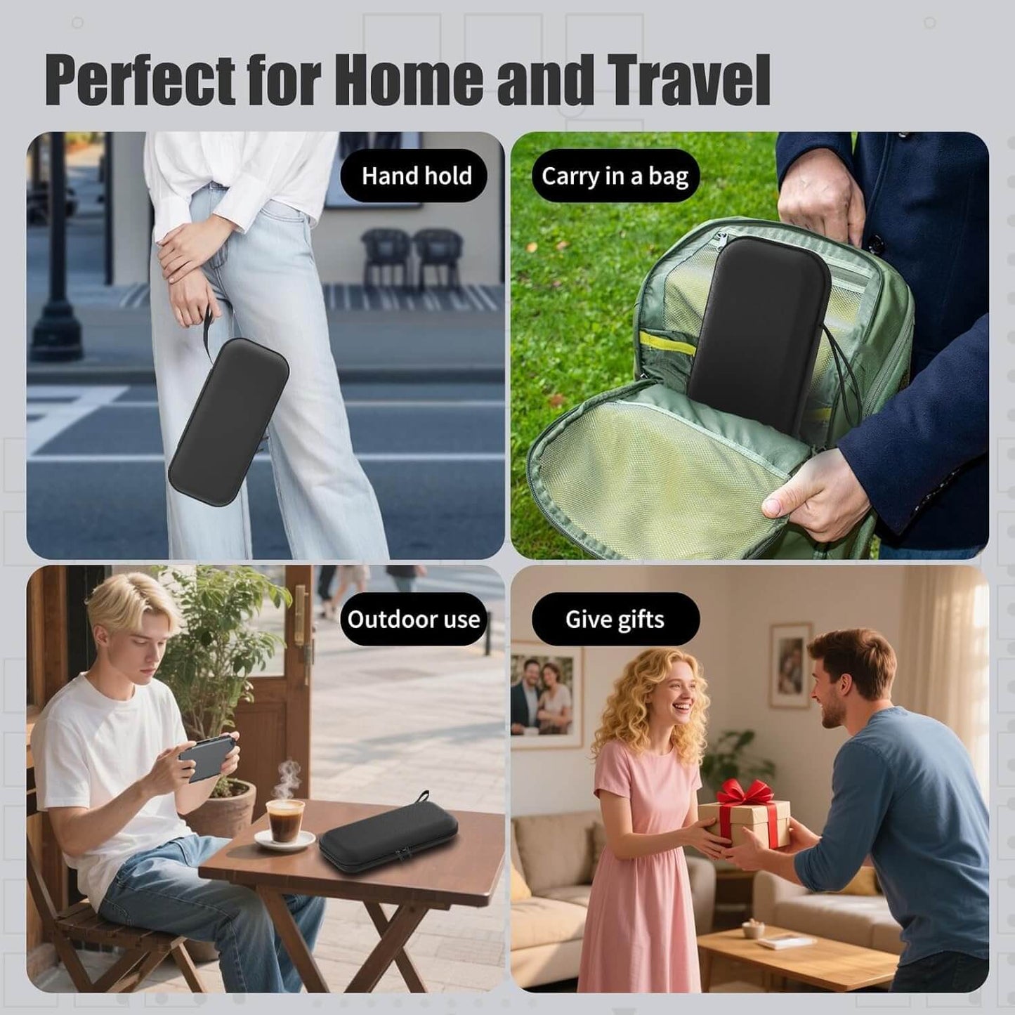 Switch 2 Carrying Case, Travel Hard Shell Storage Bag with Silicone Protective Cover, 2 Tempered Glass Screen Protectors & 2 Thumb Grips, Fits Switch 2 Accessories – Black