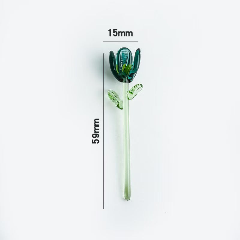 Custom Handmade Glass Birth‑Month Flower Mini Bouquet Keepsake Gift