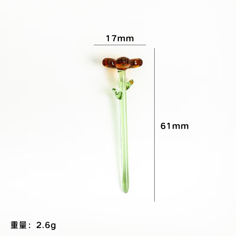 Custom Handmade Glass Birth‑Month Flower Mini Bouquet Keepsake Gift