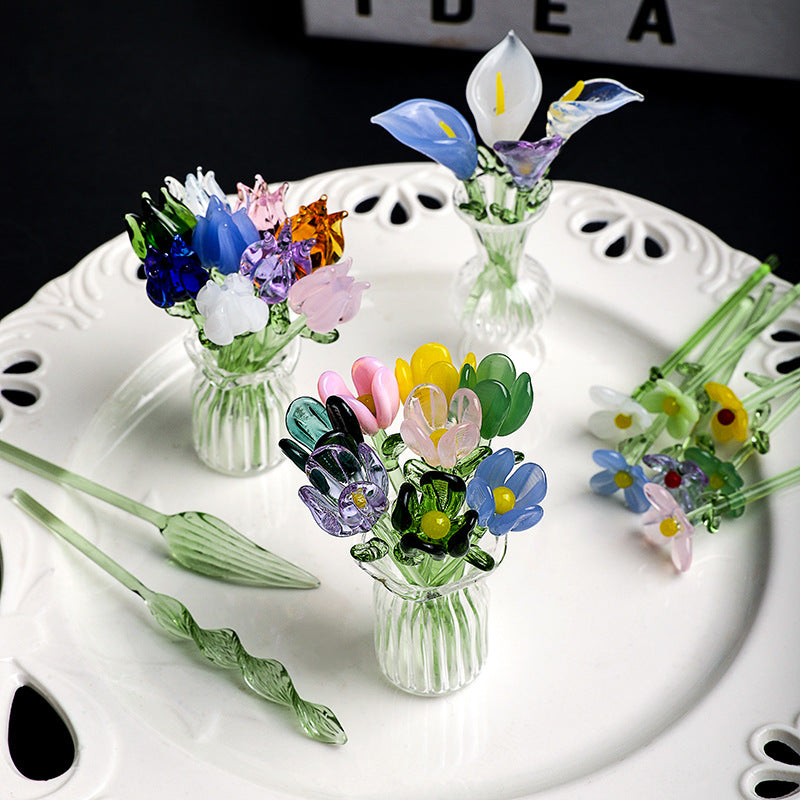 mini glass flower bouquet