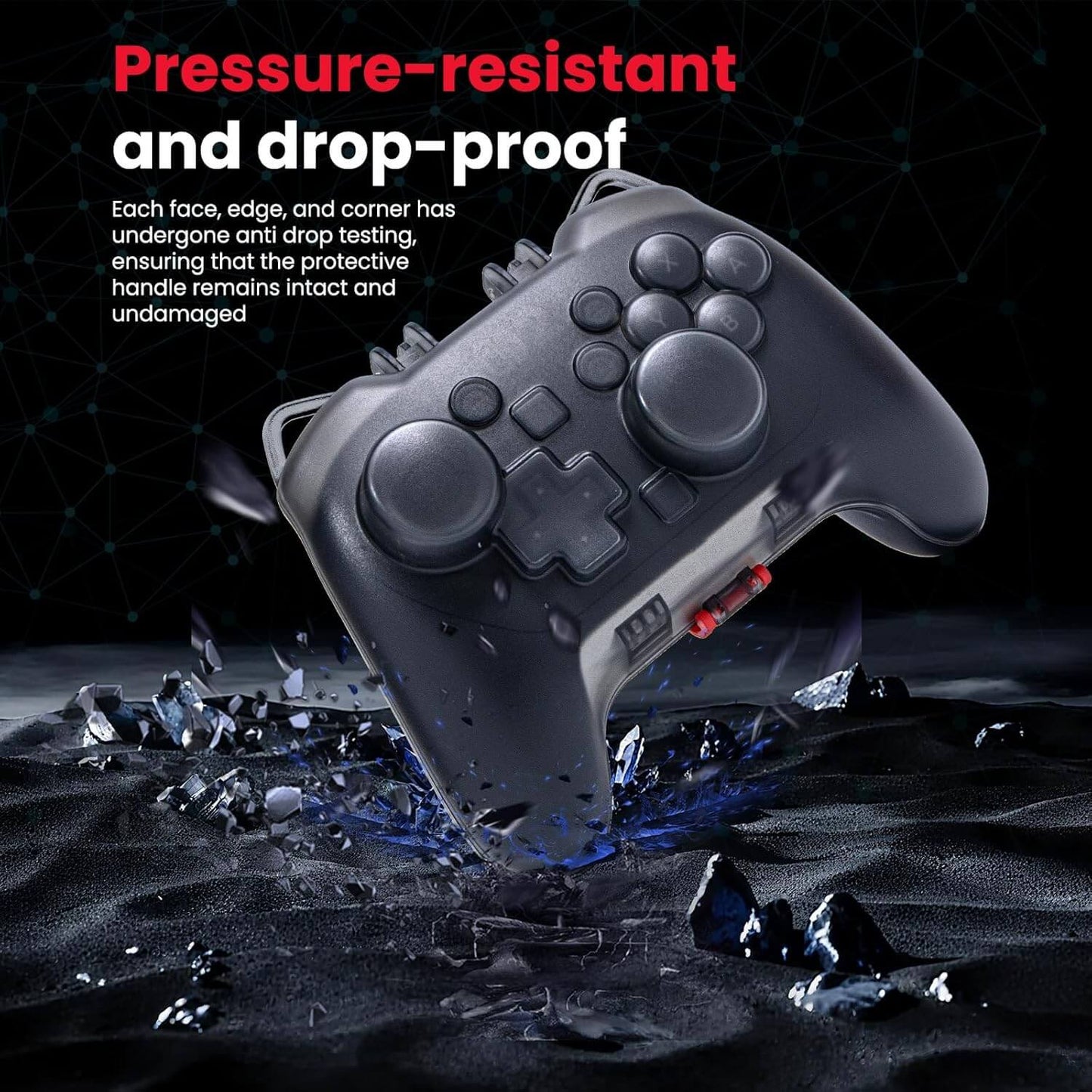 Switch 2 Pro Controller Case - Hard Protective Shell with Joystick Cap Space, Anti-Scratch Matte Cover, Includes Thumb Grips & Strap - Travel Storage for Switch 2 Accessories & Controllers