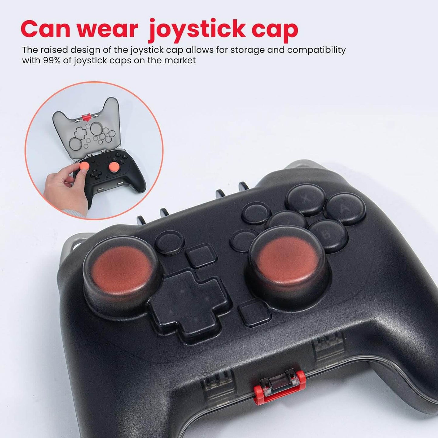 Switch 2 Pro Controller Case - Hard Protective Shell with Joystick Cap Space, Anti-Scratch Matte Cover, Includes Thumb Grips & Strap - Travel Storage for Switch 2 Accessories & Controllers
