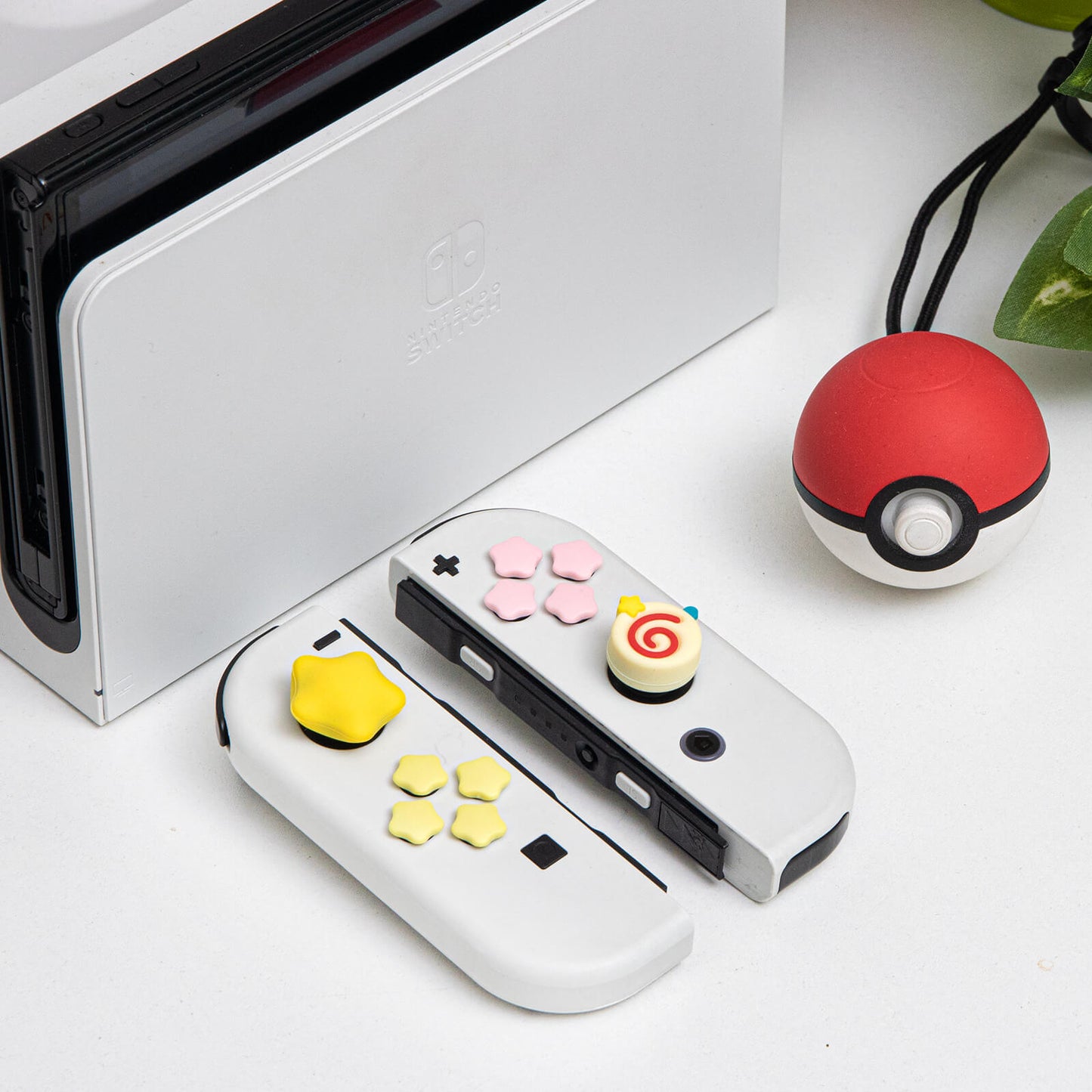 Kirby Thumb Grips for Nintendo Switch, Cute Switch OLED Button Caps Set