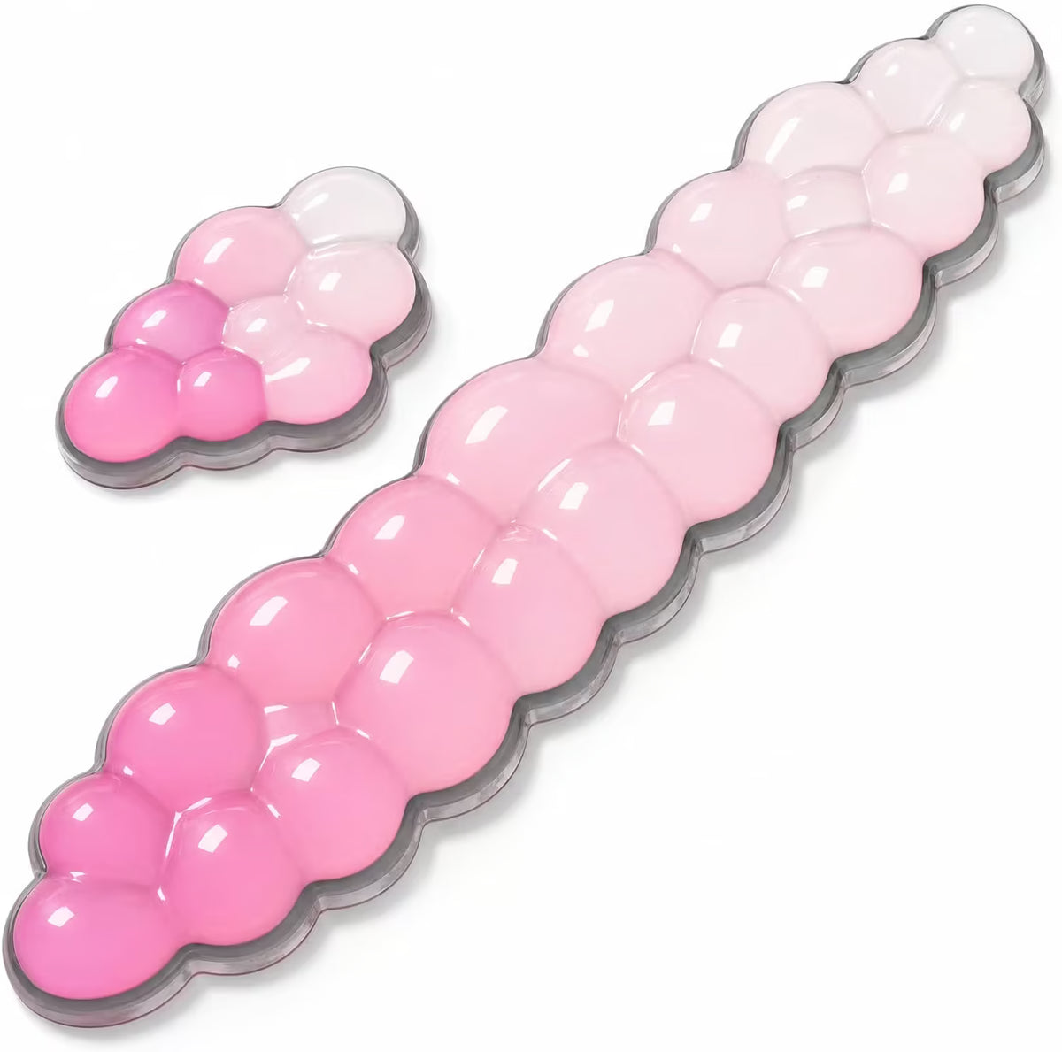Pink Cloud Gel Keyboard Wrist Rest Set for Women, Non-Slip Mouse Pad