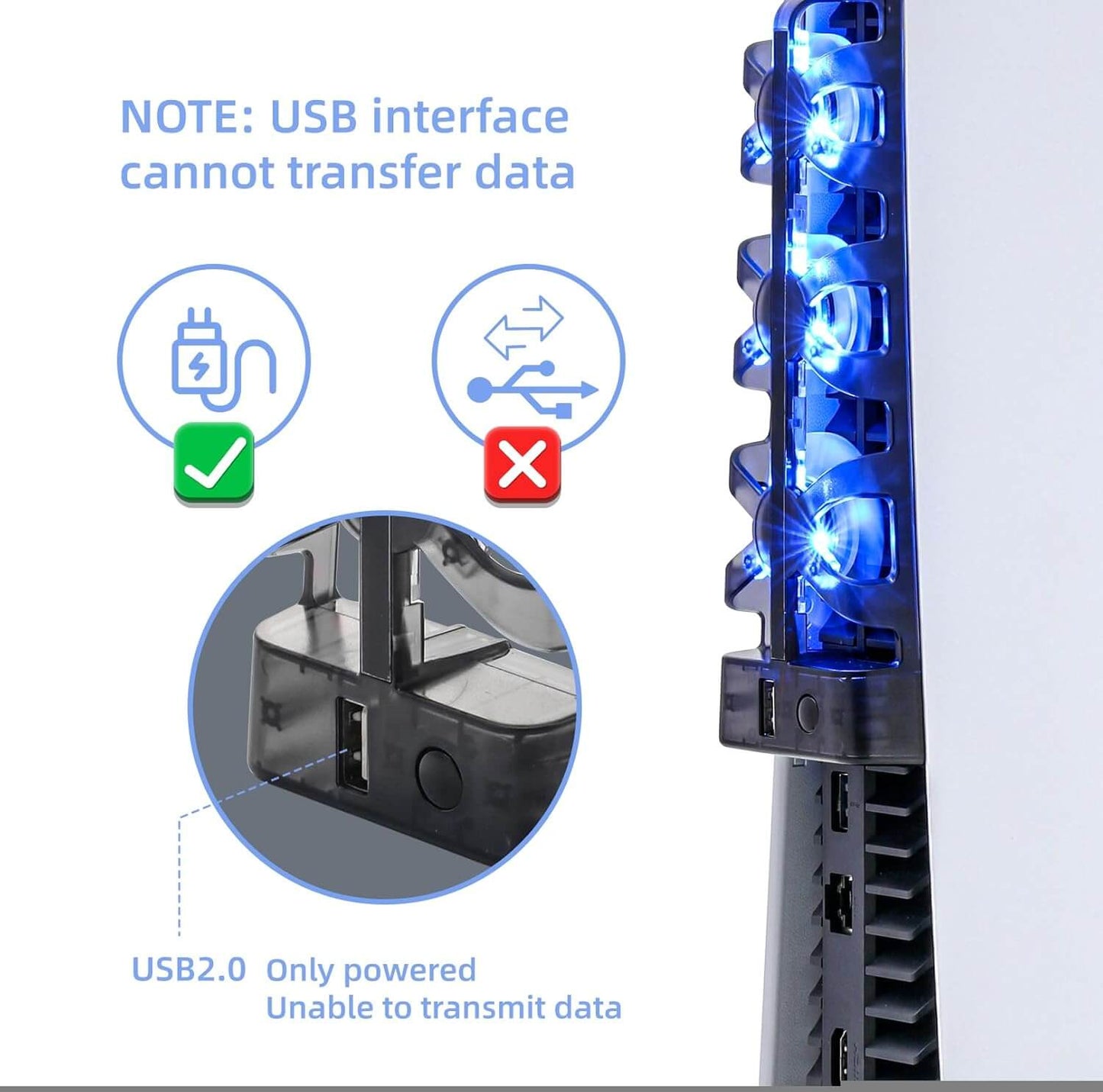 PS5 Cooling Fans, PlayStation 5 Cooling Fan Compatible with PS5 Discs Edition and Digital Edition (NOT for PS5 Slim/PS5 Pro)