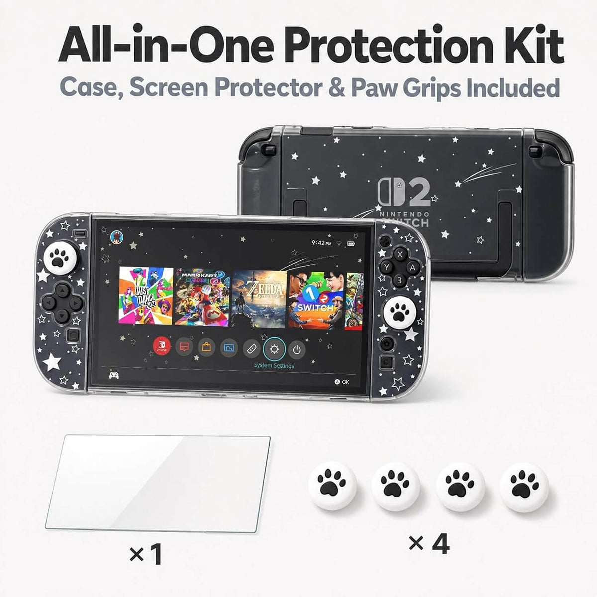 switch 2 case with screen protector