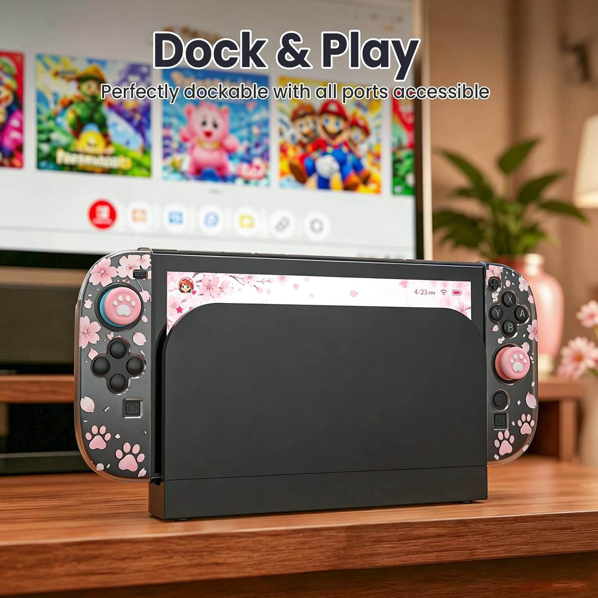 Switch 2 Case for Nintendo Switch 2, Protective Cherry Blossom Cover
