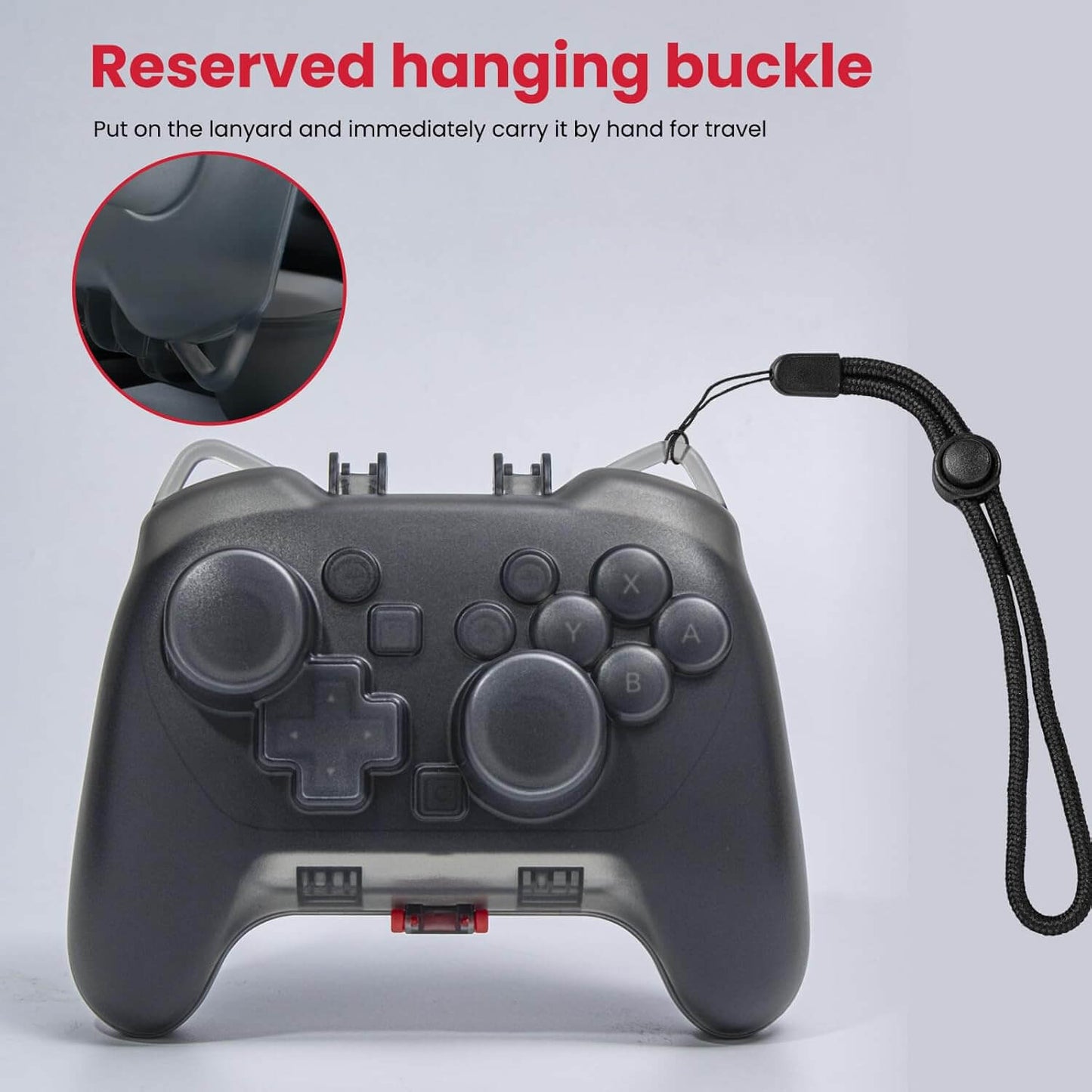 Switch 2 Pro Controller Case - Hard Protective Shell with Joystick Cap Space, Anti-Scratch Matte Cover, Includes Thumb Grips & Strap - Travel Storage for Switch 2 Accessories & Controllers