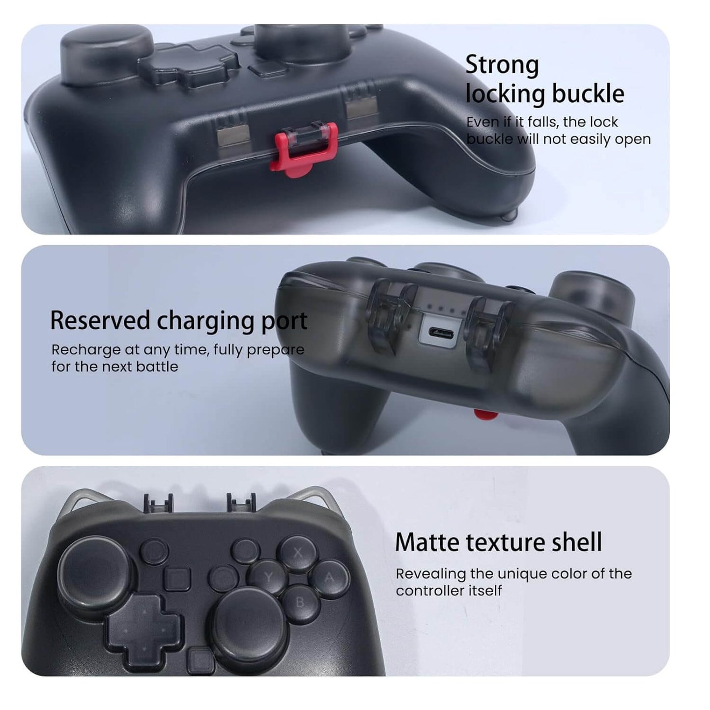 Switch 2 Pro Controller Case - Hard Protective Shell with Joystick Cap Space, Anti-Scratch Matte Cover, Includes Thumb Grips & Strap - Travel Storage for Switch 2 Accessories & Controllers