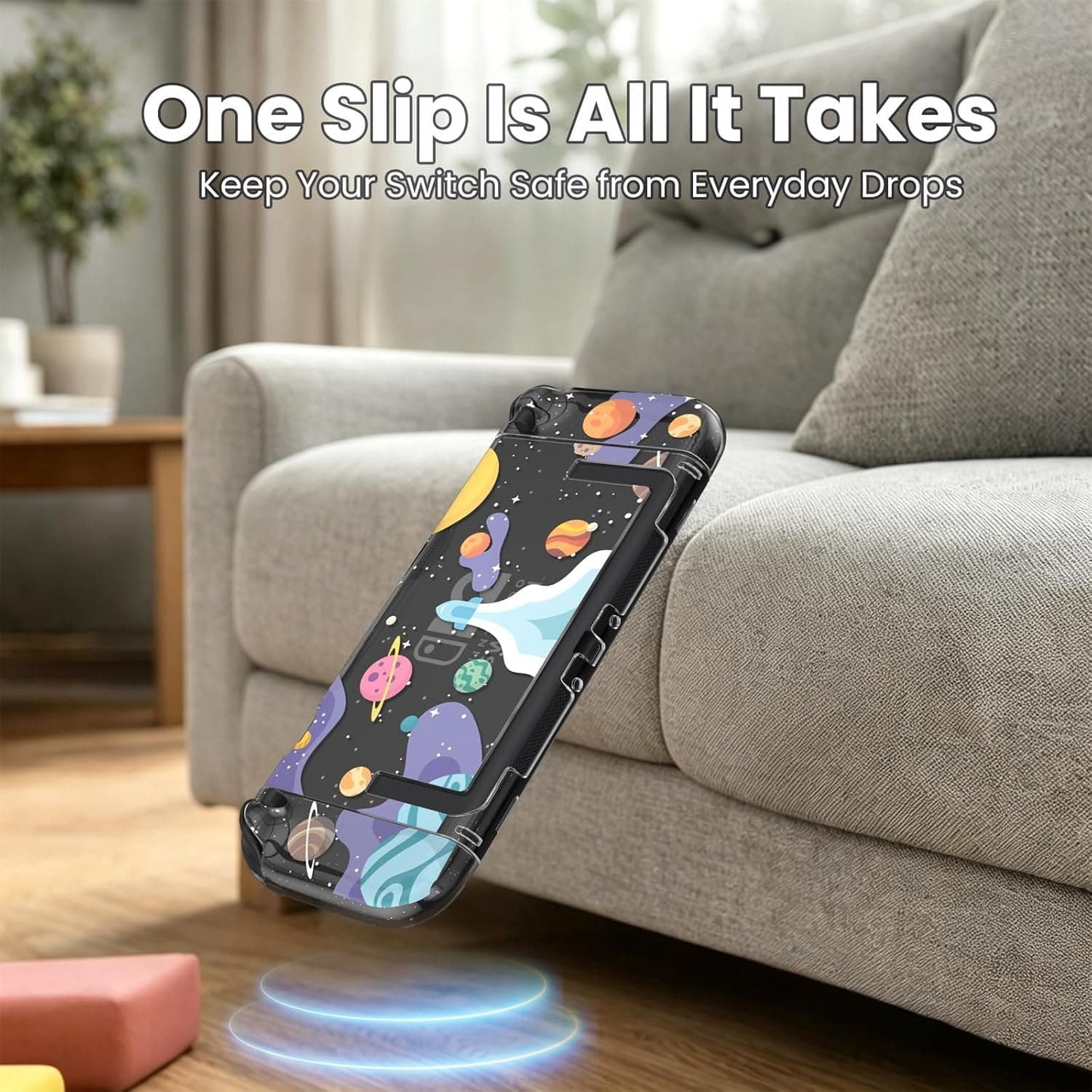 Protective Case Compatible with Switch 2 Console, Clear Hard Shell Cover with Space Galaxy Pattern, Anti-Scratch Shock-Absorbing Full Coverage Fit for Switch 2 Game Console