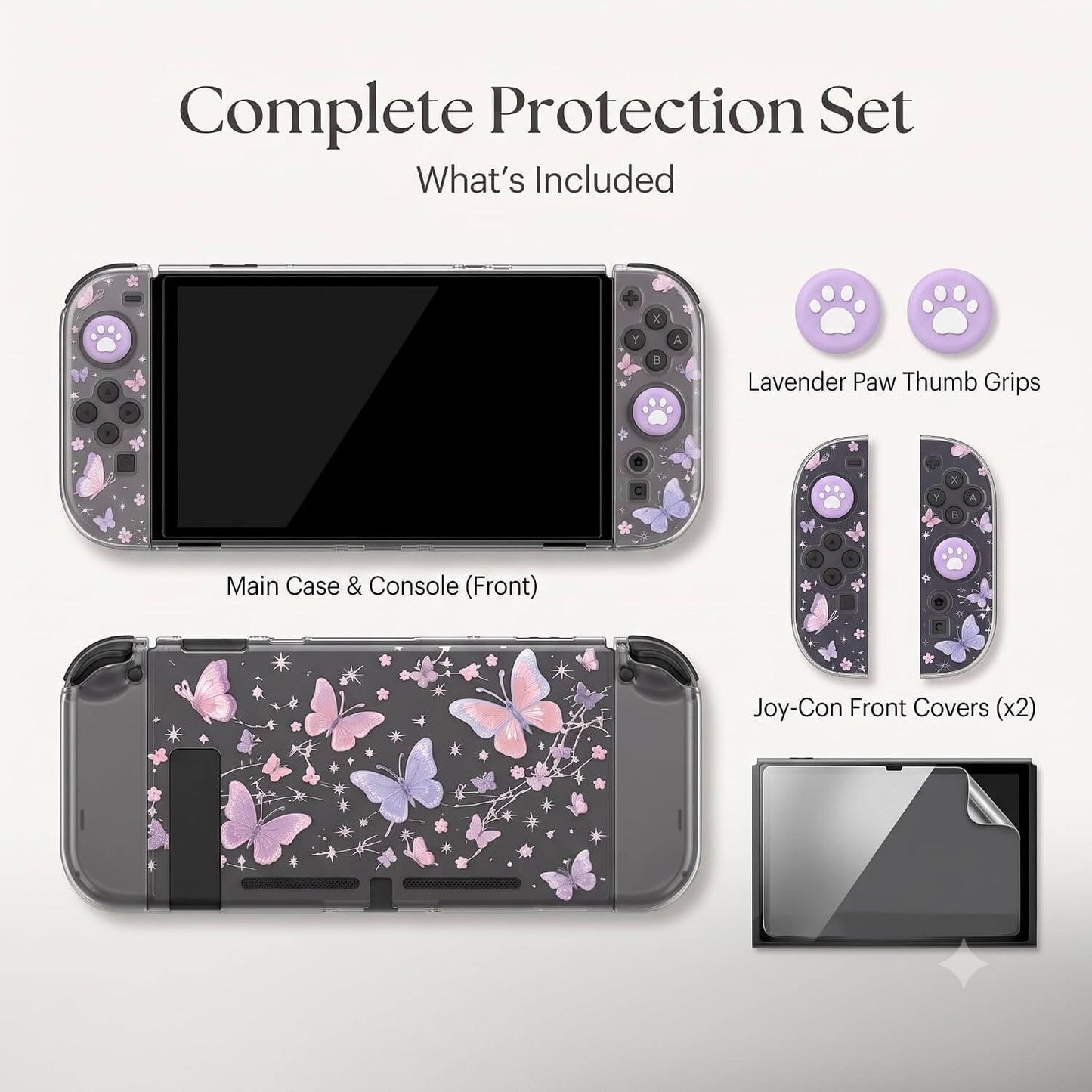 switch 2 purple case with screen protector
