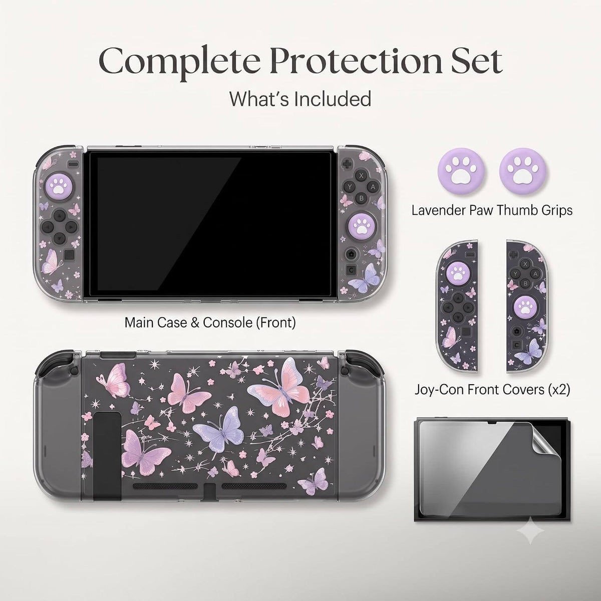 switch 2 purple case with screen protector