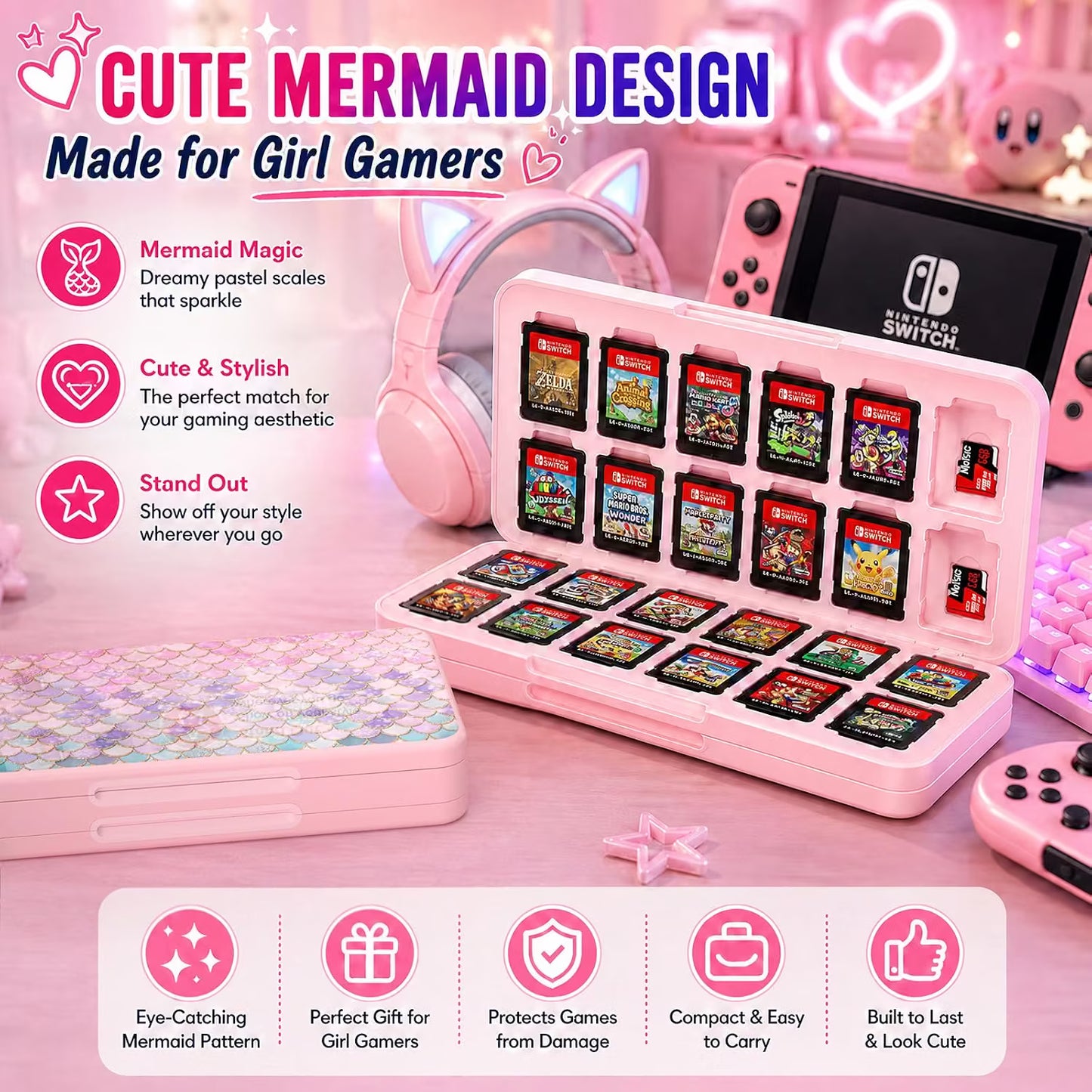 Mermaid Game Card Storage Case