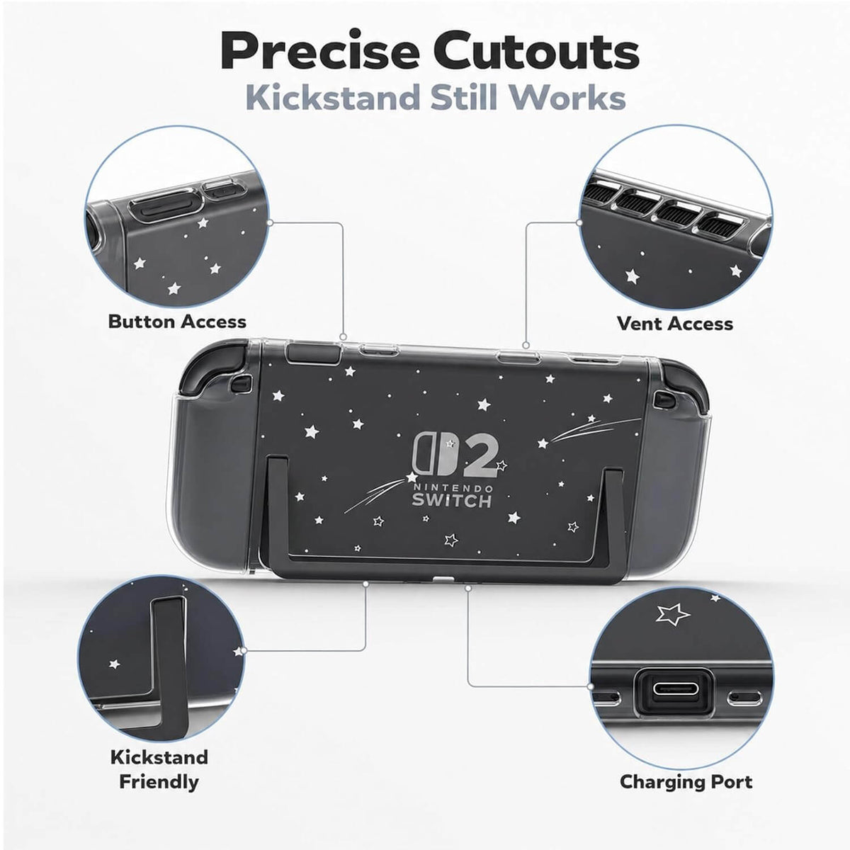 switch 2 protective case clear